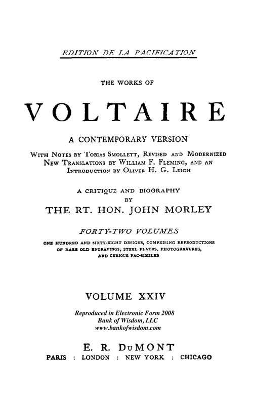 The Works Of Voltaire - Set 6 - Vol. 24 - Vol. 30